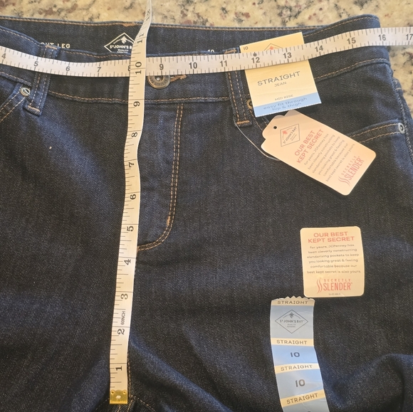 St John’s Bay Straight Leg Dark Wash Jeans NWT Size 10 Classic Mid Rise - Picture 10 of 12